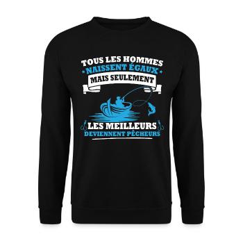 Les meilleurs deviennent pêcheurs - Sweat-shirt Unisexe - noir - Devant - Alina (178cm) & Michal (187cm)