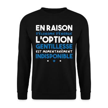 Option gentillesse indisponible - Sweat-shirt Unisexe - noir - Devant - Alina (178cm) & Michal (187cm)