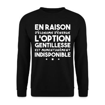 Option gentillesse indisponible - Sweat-shirt Unisexe - noir - Devant - Alina (178cm) & Michal (187cm)