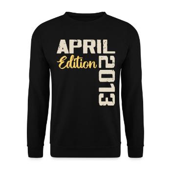 11 Year Anniversary April 2013 Birthday Gift - Unisex Sweatshirt - black - Front - Alina (178cm) & Michal (187cm)