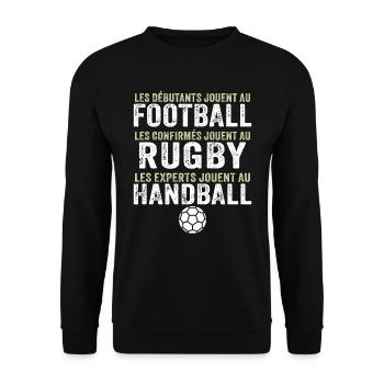les experts jouent au handball cadeau handballeur - Sweat-shirt Unisexe - noir - Devant - Alina (178cm) & Michal (187cm)