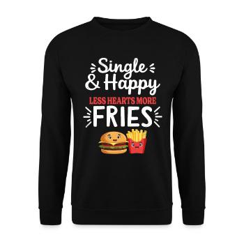 Single and happy Valentine's Day - Unisex Sweatshirt - black - Front - Alina (178cm) & Michal (187cm)