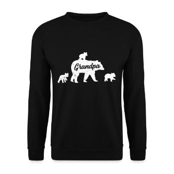 Vintage Grandpa Bear 3 Cubs Father s Day T Shirt - Unisex Sweatshirt - black - Front - Alina (178cm) & Michal (187cm)