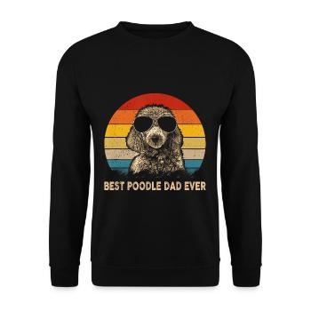 Vintage Best Poodle Dad Ever Dog Daddy Father - Unisex Sweatshirt - black - Front - Alina (178cm) & Michal (187cm)