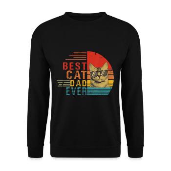 Papa meilleur chat papa jamais t-shirt père papa chat - Sweat-shirt Unisexe - noir - Devant - Alina (178cm) & Michal (187cm)