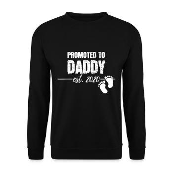 Befördert zu Papa 2020 Bald wird Papa Ehemann Geschenk - Unisex Pullover - Schwarz - Vorne - Alina (178cm) & Michal (187cm)