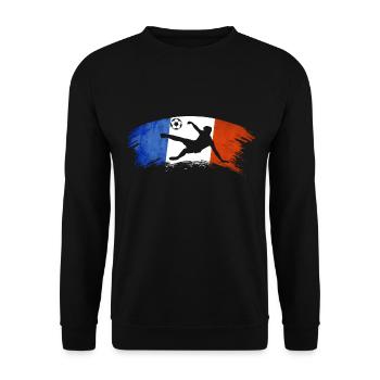 Fußball Frankreich blau weiß weiß fußball - Unisex Pullover - Schwarz - Vorne - Alina (178cm) & Michal (187cm)