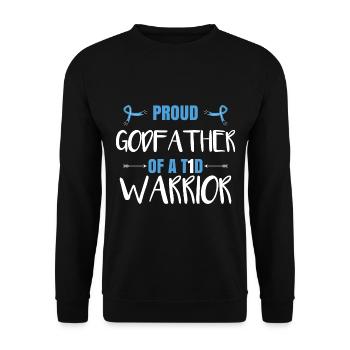 Fier parrain d’un guerrier du DT1 - Sweat-shirt Unisexe - noir - Devant - Alina (178cm) & Michal (187cm)