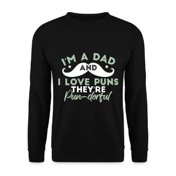 Dad Love Puns - Unisex Sweatshirt - black - Front - Alina (178cm) & Michal (187cm)