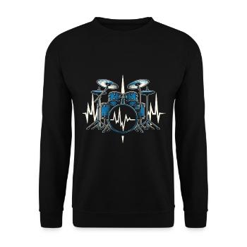 Cadeau Pour Batteur Battement De Coeur Batterie - Sweat-shirt Unisexe - noir - Devant - Alina (178cm) & Michal (187cm)