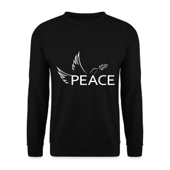 Paix Paix Colombe de la Paix Manifestation Protestation Liberté - Sweat-shirt Unisexe - noir - Devant - Alina (178cm) & Michal (187cm)