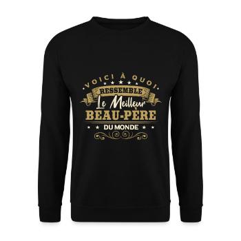 Le Meilleur Beau-Père Du Monde - Sweat-shirt Unisexe - noir - Devant - Alina (178cm) & Michal (187cm)