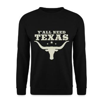 Y'All Need Texas - Unisex Sweatshirt - black - Front - Alina (178cm) & Michal (187cm)