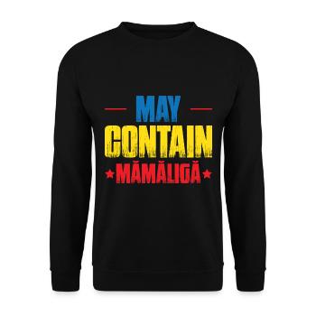 Peut contenir Mamaliga - Sweat-shirt Unisexe - noir - Devant - Alina (178cm) & Michal (187cm)