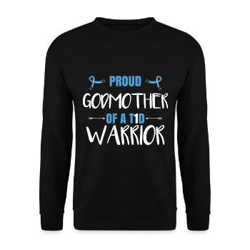 Proud Godmother Of A T1D Warrior - Unisex Sweatshirt - black - Front - Alina (178cm) & Michal (187cm)