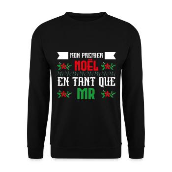 mon premier Noël en tant que Mr. - Sweat-shirt Unisexe - noir - Devant - Alina (178cm) & Michal (187cm)