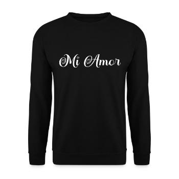 Mi Amor - Mon amour - Cadeau saint valentin. - Sweat-shirt Unisexe - noir - Devant - Alina (178cm) & Michal (187cm)