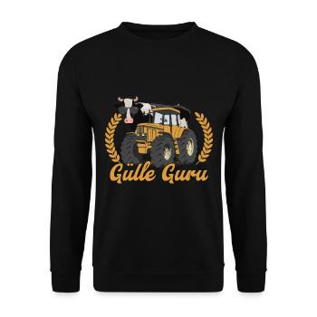 Gourou du fumier Cow Farmer - Sweat-shirt Unisexe - noir - Devant - Alina (178cm) & Michal (187cm)