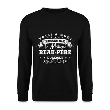 Le Meilleur Beau-Père Du Monde - Sweat-shirt Unisexe - noir - Devant - Alina (178cm) & Michal (187cm)