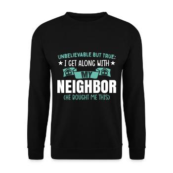 Voisin Family Neighborhood Funny - Sweat-shirt Unisexe - noir - Devant - Alina (178cm) & Michal (187cm)