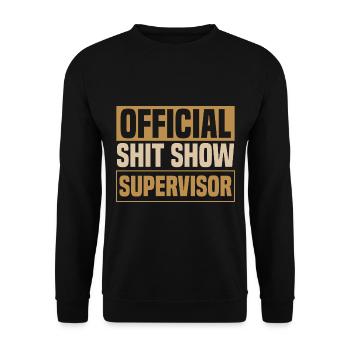 Sarcasm Shit Show Supervisor Retro - Unisex Sweatshirt - black - Front - Alina (178cm) & Michal (187cm)