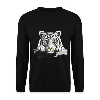 Tiger - Unisex Pullover - Schwarz - Vorne - Alina (178cm) & Michal (187cm)