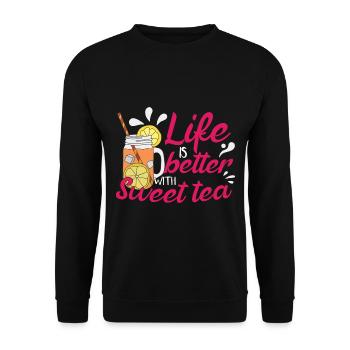 Thé sucré pour femmes - Sweat-shirt Unisexe - noir - Devant - Alina (178cm) & Michal (187cm)