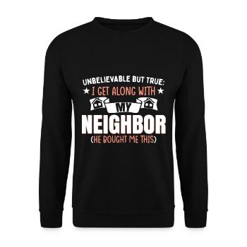 Drôle de blague de voisin de quartier - Sweat-shirt Unisexe - noir - Devant - Alina (178cm) & Michal (187cm)