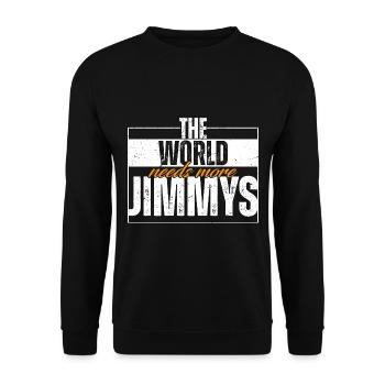 Die Welt braucht mehr Jimmys - Unisex Pullover - Schwarz - Vorne - Alina (178cm) & Michal (187cm)