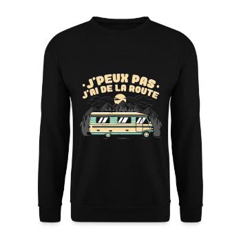 Campeur Humour Camping-Car - Sweat-shirt Unisexe - noir - Devant - Alina (178cm) & Michal (187cm)