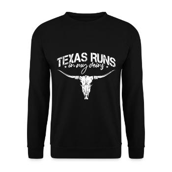 Le Texas coule dans mes veines - Sweat-shirt Unisexe - noir - Devant - Alina (178cm) & Michal (187cm)