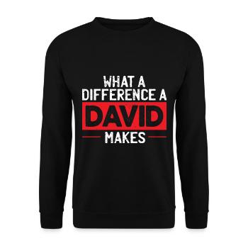 What A Difference A David Makes - Unisex Sweatshirt - black - Front - Alina (178cm) & Michal (187cm)