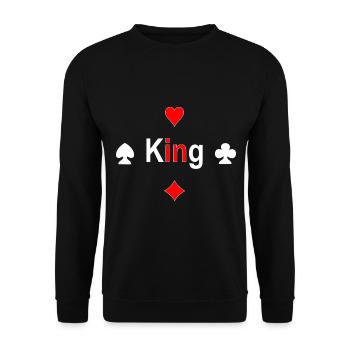 King - Unisex Pullover - Schwarz - Vorne - Alina (178cm) & Michal (187cm)