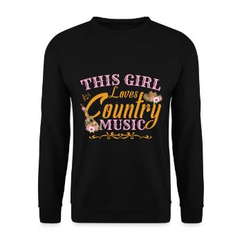 Dieses Mädchen liebt Country-Musik - Unisex Pullover - Schwarz - Vorne - Alina (178cm) & Michal (187cm)