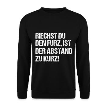 Riechst Du Den Furz Ist Der Abstand Zu Kurz - Unisex Pullover - Schwarz - Vorne - Alina (178cm) & Michal (187cm)