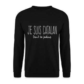 je suis catalan cadeau homme femme humour catalan - Sweat-shirt Unisexe - noir - Devant - Alina (178cm) & Michal (187cm)