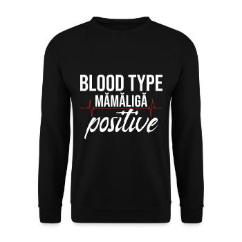 Groupe sanguin Mamaliga Positif Cuisine roumaine - Sweat-shirt Unisexe - noir - Devant - Alina (178cm) & Michal (187cm)