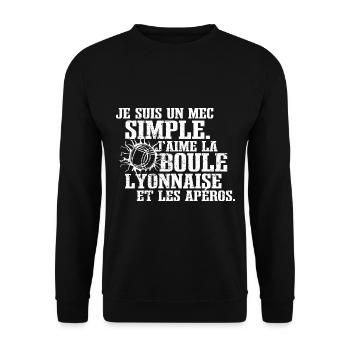 Boule Lyonnaise Bouliste - Sweat-shirt Unisexe - noir - Devant - Alina (178cm) & Michal (187cm)