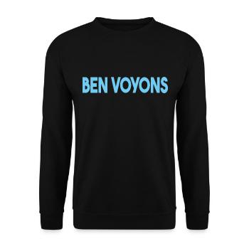 ben voyons. BEN VOYONS. - Sweat-shirt Unisexe - noir - Devant - Alina (178cm) & Michal (187cm)
