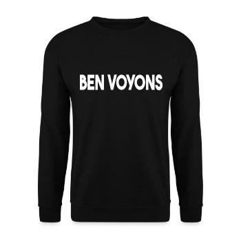 ben voyons. BEN VOYONS. - Sweat-shirt Unisexe - noir - Devant - Alina (178cm) & Michal (187cm)