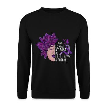 J’oublierai peut-être mon passé | Sensibilisation à la maladie d’Alzheimer - Sweat-shirt Unisexe - noir - Devant - Alina (178cm) & Michal (187cm)