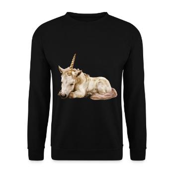 Einhorn - Unisex Pullover - Schwarz - Vorne - Alina (178cm) & Michal (187cm)