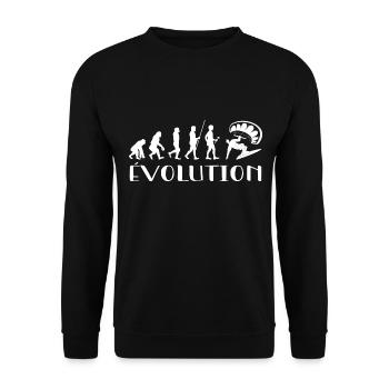 Evolution Vom Affen zum Surfer - Unisex Pullover - Schwarz - Vorne - Alina (178cm) & Michal (187cm)