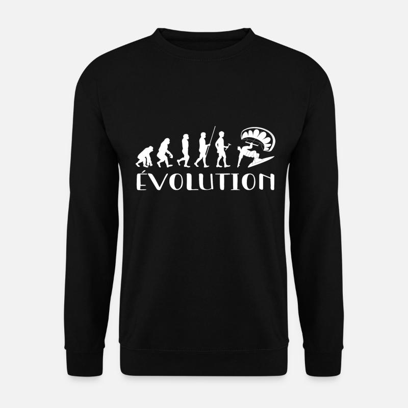 Évolution Du Singe Au surfeur - Sweat-shirt Unisexe - noir