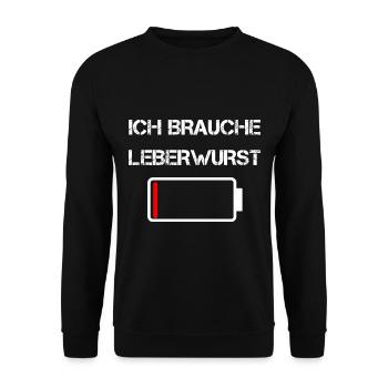 Sächsische Küche | Ich brauche Leberwurst - Unisex Pullover - Schwarz - Vorne - Alina (178cm) & Michal (187cm)