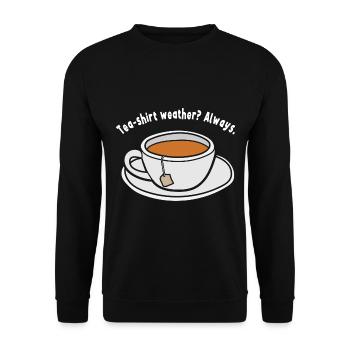 Thé Humour Sachet de thé Buveur de thé Drôle de thé - Sweat-shirt Unisexe - noir - Devant - Alina (178cm) & Michal (187cm)