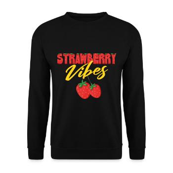 Vibrations de fraise - Sweat-shirt Unisexe - noir - Devant - Alina (178cm) & Michal (187cm)