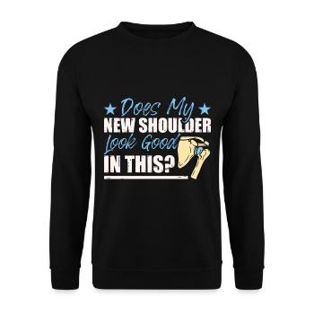 Funny Shoulder Recovery - Unisex Sweatshirt - black - Front - Alina (178cm) & Michal (187cm)