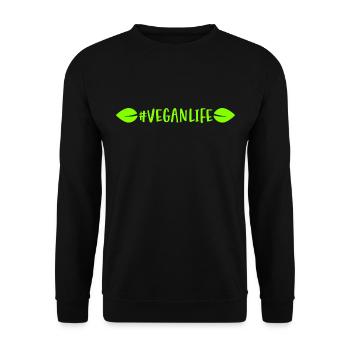 Hashtag Veganlife avec laisse une vie végétalienne - Sweat-shirt Unisexe - noir - Devant - Alina (178cm) & Michal (187cm)