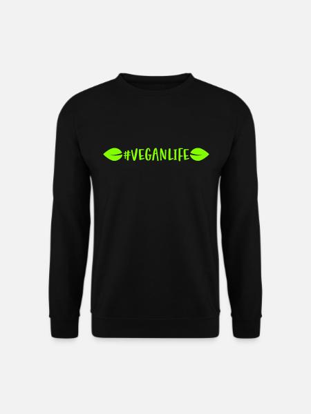 Hashtag Veganlife mit Blätter ein veganes Leben - Unisex Pullover - Schwarz